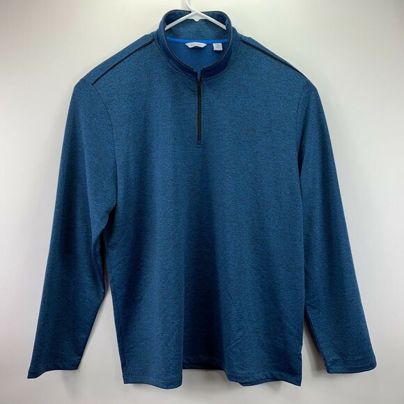 Calvin Klein Mens 1/4-Zip Polyester Blend Pullover Sweater Blue 2XL - Picture 1 of 4